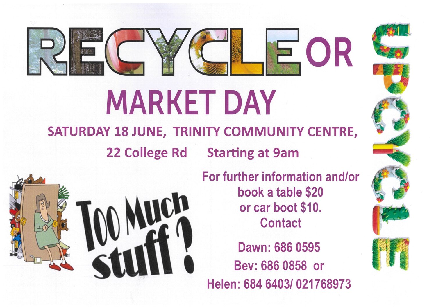 Recycle or Upcycle Market Day Saturday 18 June 2022 — Timaru