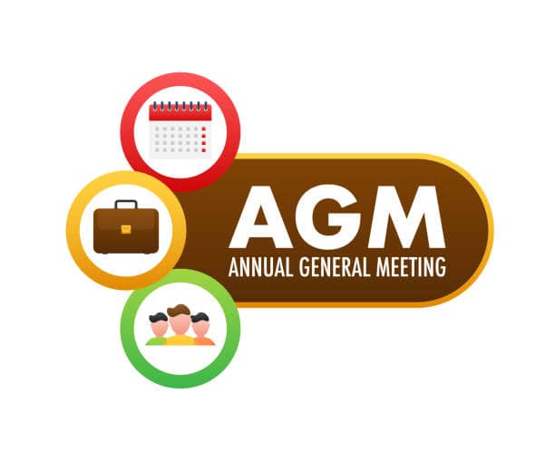 AGM - Annual general meeting. Calendar reminder. Vector stock illustration
