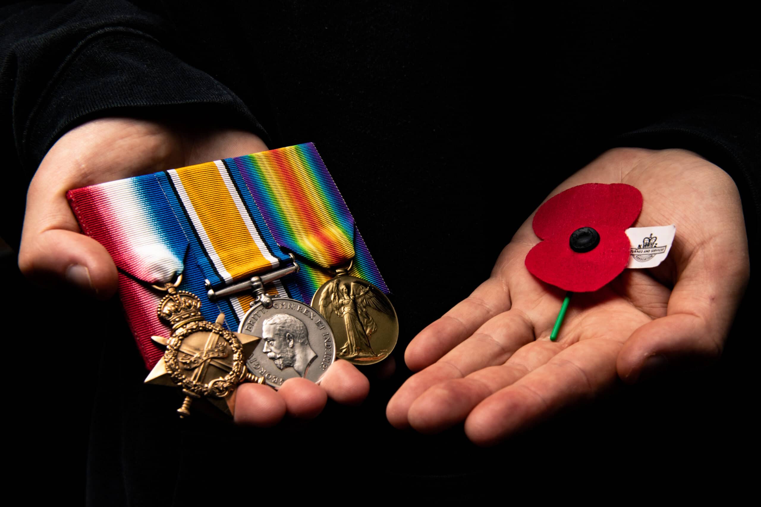 These World War One Area Medals were awarded to Private Sidney James Sharman who served in World War One in the New Zealand Expeditionarty Force. From right to left the 1914-1915 Star, The British War Medal 1914-18) and the Victory Medal.
