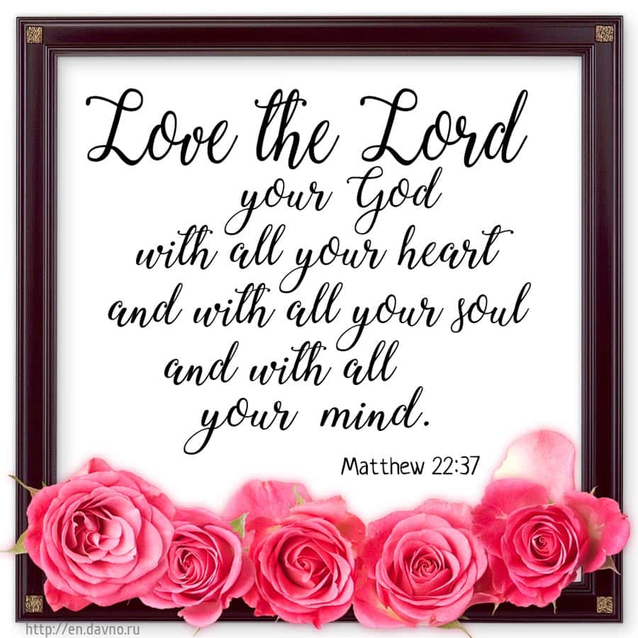 Matthew 22:37 - Love the Lord your God with all your heart and w Matthew 22:37 - Love the Lord your God with all your heart and with all your soul and with all your mind.